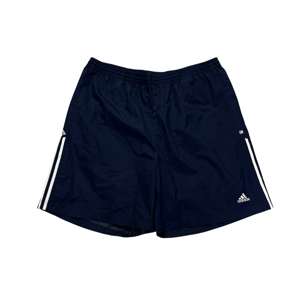 VTG Adidas Shorts Mens 2XL Blue 8" Blue navy Soccer Football Athletic Drawstring